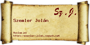 Szemler Jolán névjegykártya