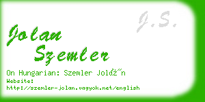 jolan szemler business card